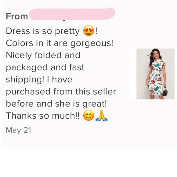 Floral Pattern Navy Blue Slim Dress Knee Length - Picture 7 of 9